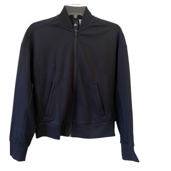 Black Summer Spring Fall Mesh Panel Jacket Adidas XS - Picture 8 of 14